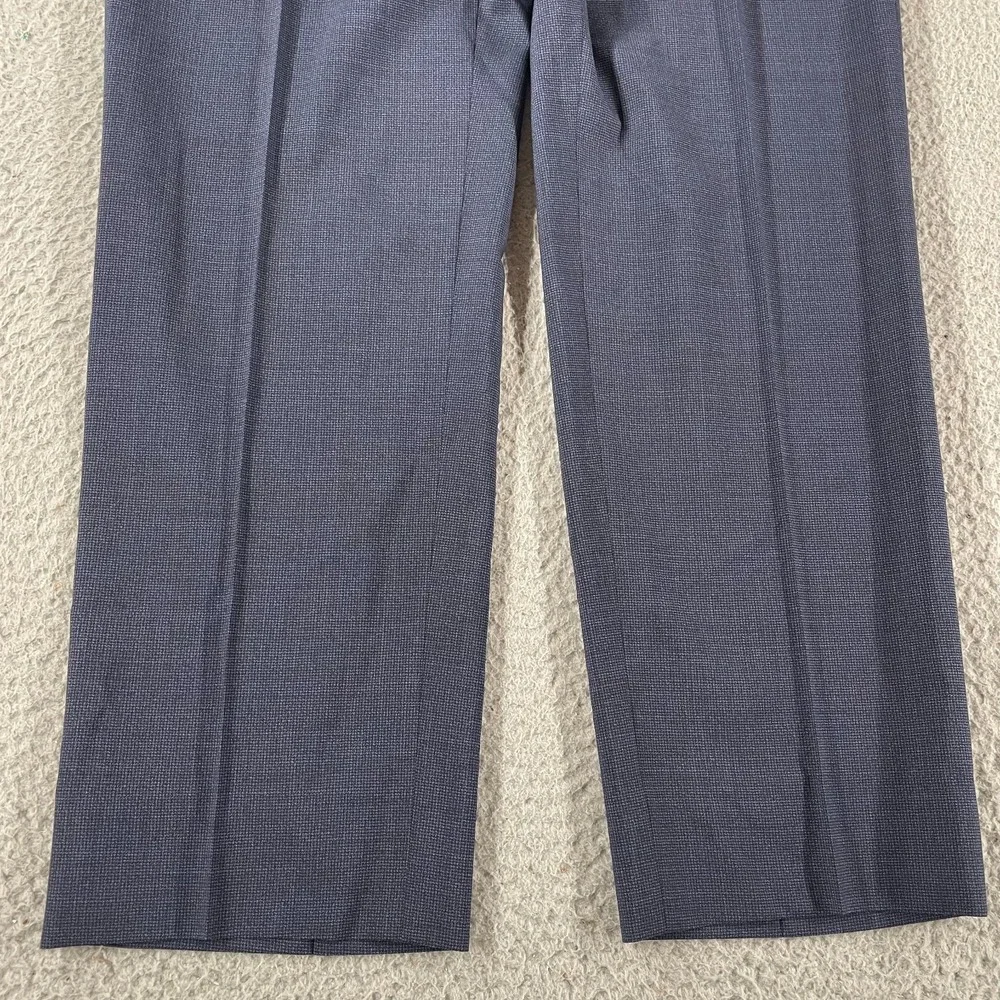 Zanella Pants Mens 36 Dark Blue Wool Serge Devon Full Fit Trousers Made In Italy